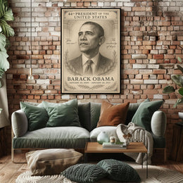 Barack Obama 44th President Sketch Poster Art Print PosterGoat