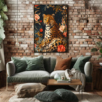 Majestic Leopard Wall Art in Bloom Print