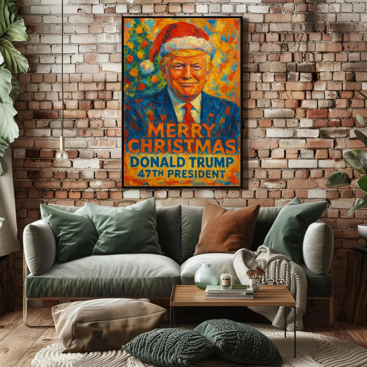 Donald Trump Christmas Stylized Portrait Political Poster