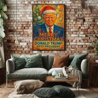 Donald Trump Christmas Stylized Portrait Political Poster
