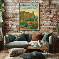 Amsterdam Heartheat Travel Poster