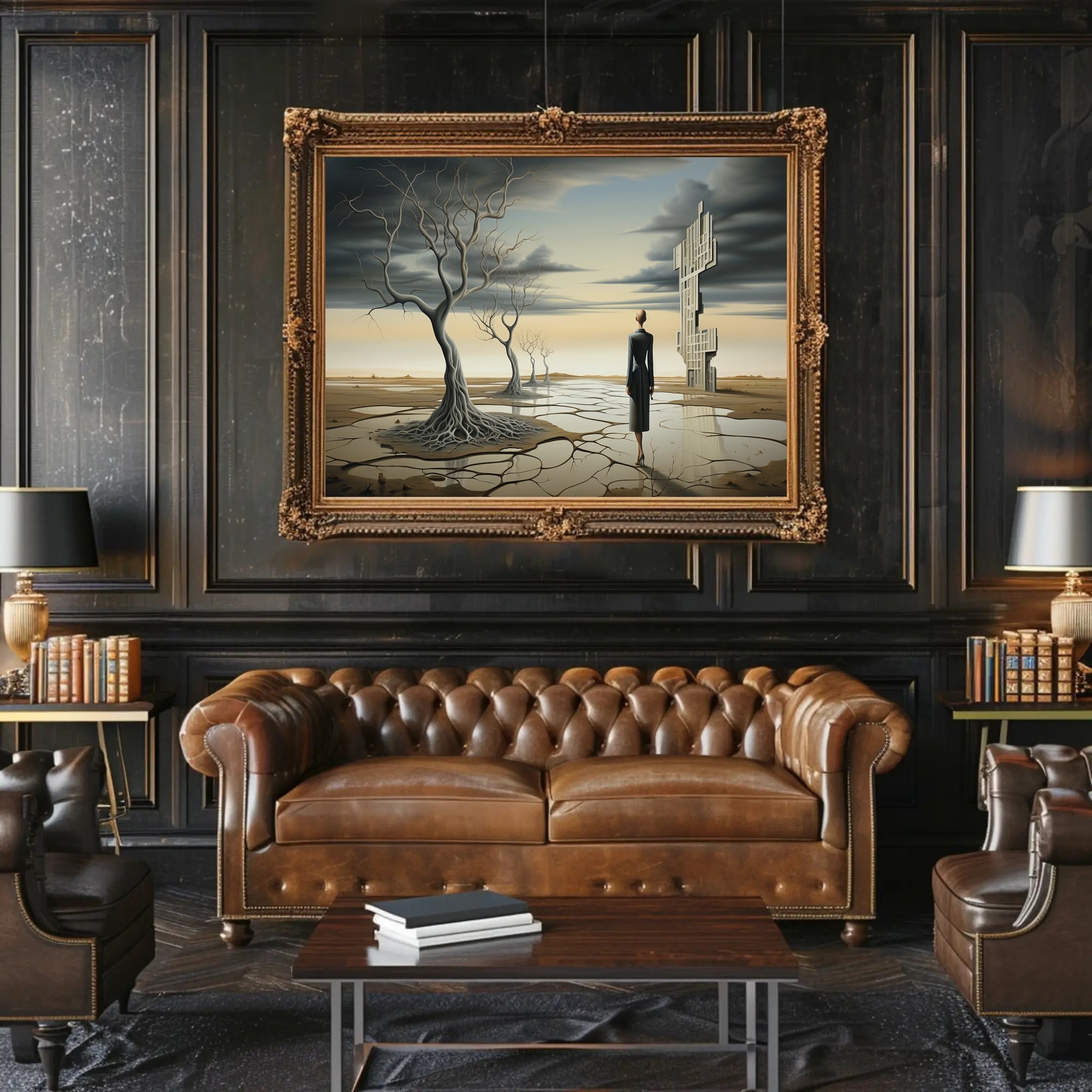 Surreal Solitude in Desert Dystopia Abstract or Artistic Poster