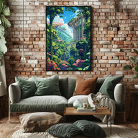Futuristic Garden Cityscape Poster: Nature Meets Innovation