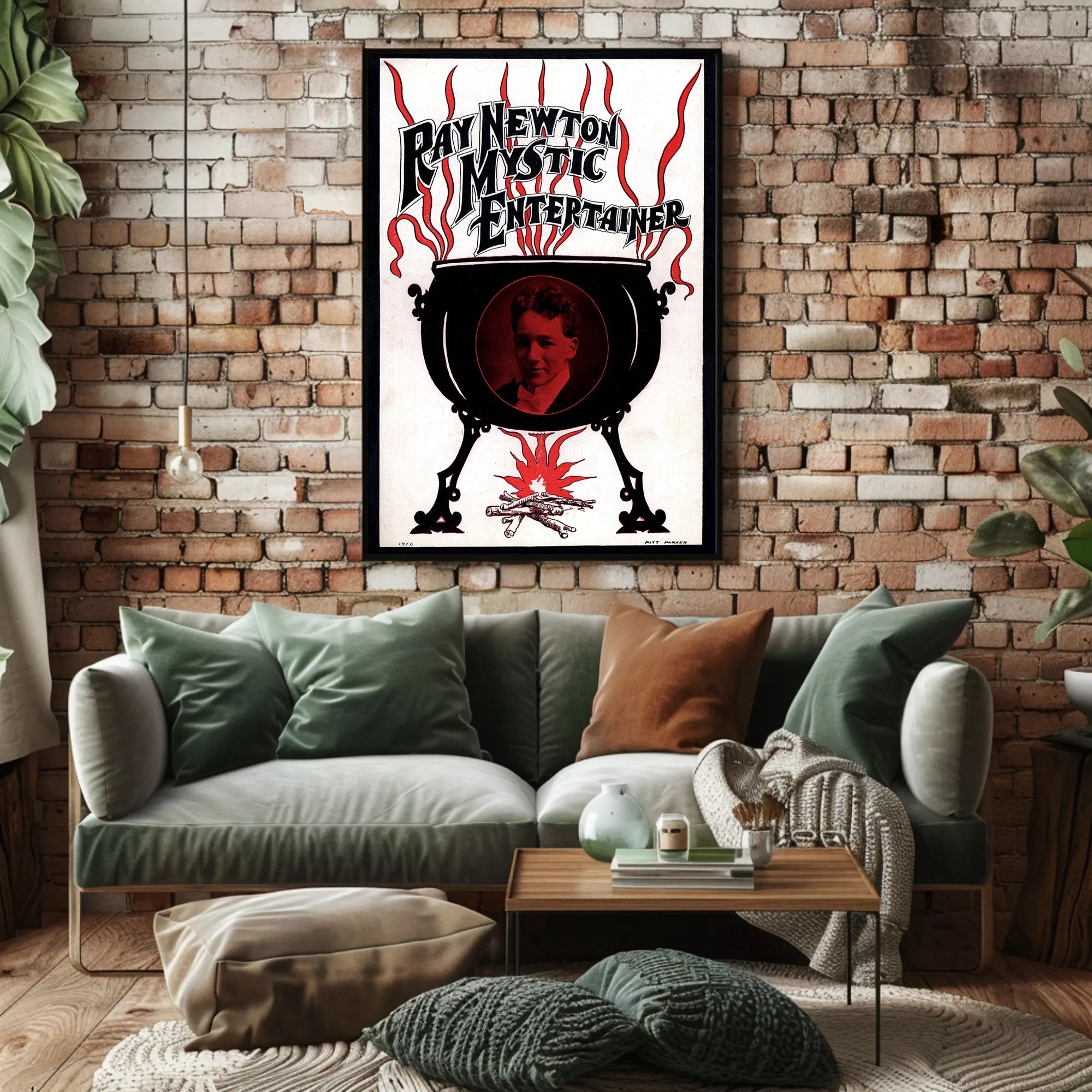 Ray Newton Mystic Entertainer Vintage Art Nouveau Poster