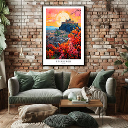 Edinburgh Castle Autumn Scene Travel Poster PosterGoat