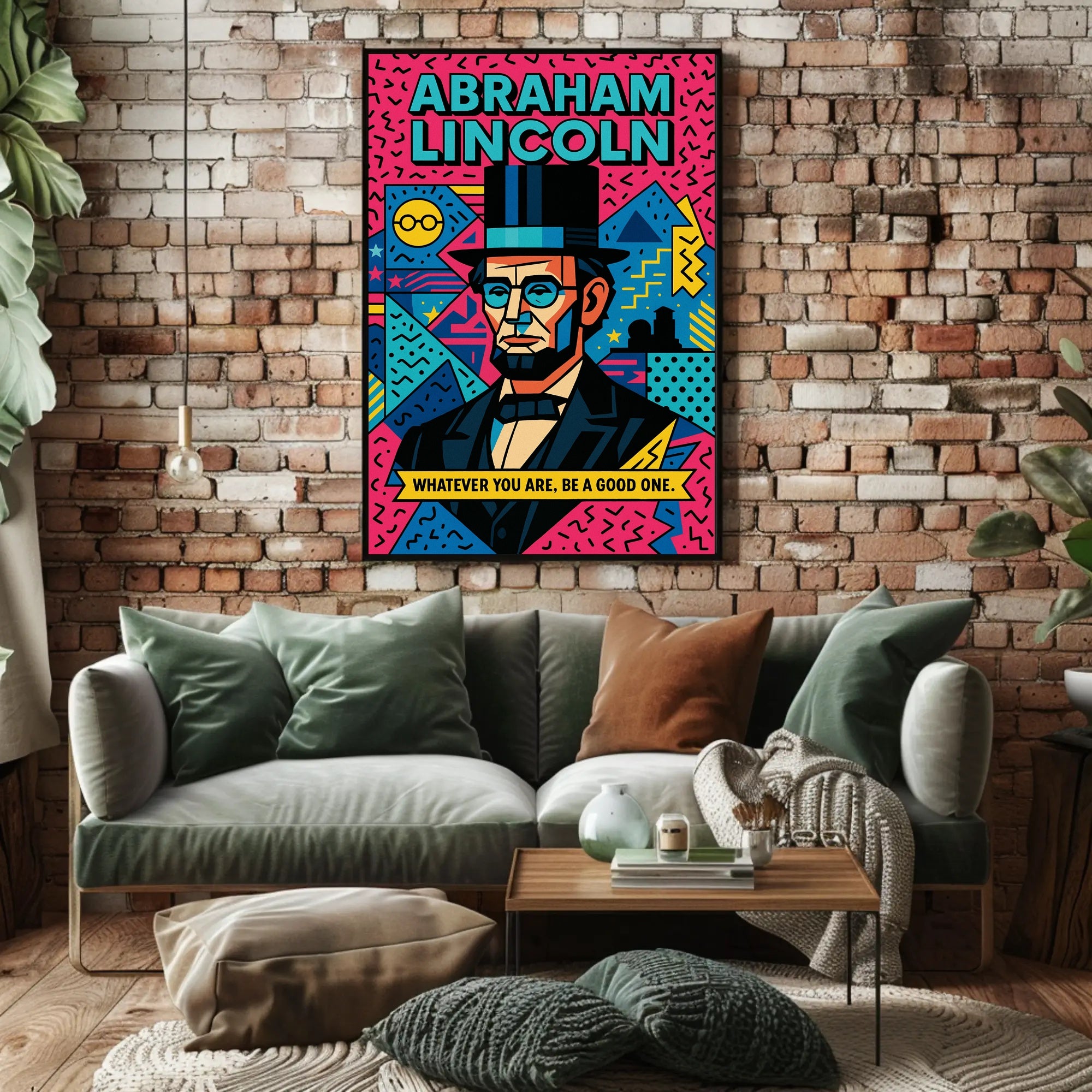 Bold Lincoln Pop Art, Motivational or Quote Poster PosterGoat