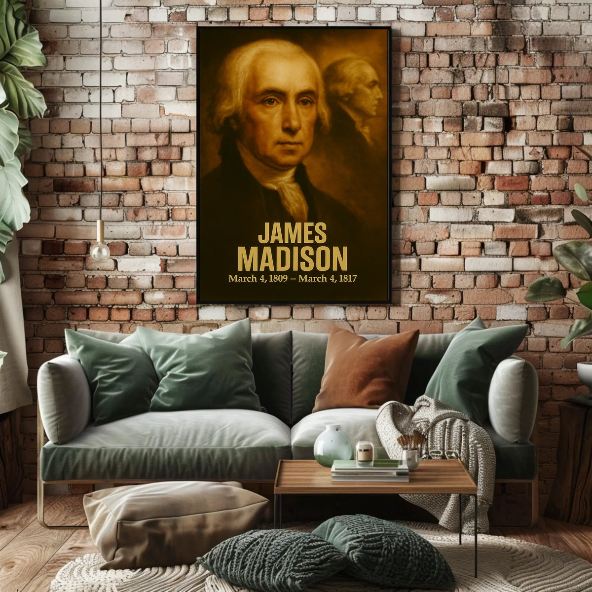 James Madison Poster Vintage Analog Film Aesthetic Founding Father Portrait Wall Art Print