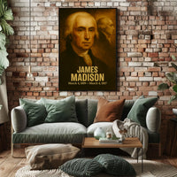 James Madison Poster Vintage Analog Film Aesthetic Founding Father Portrait Wall Art Print