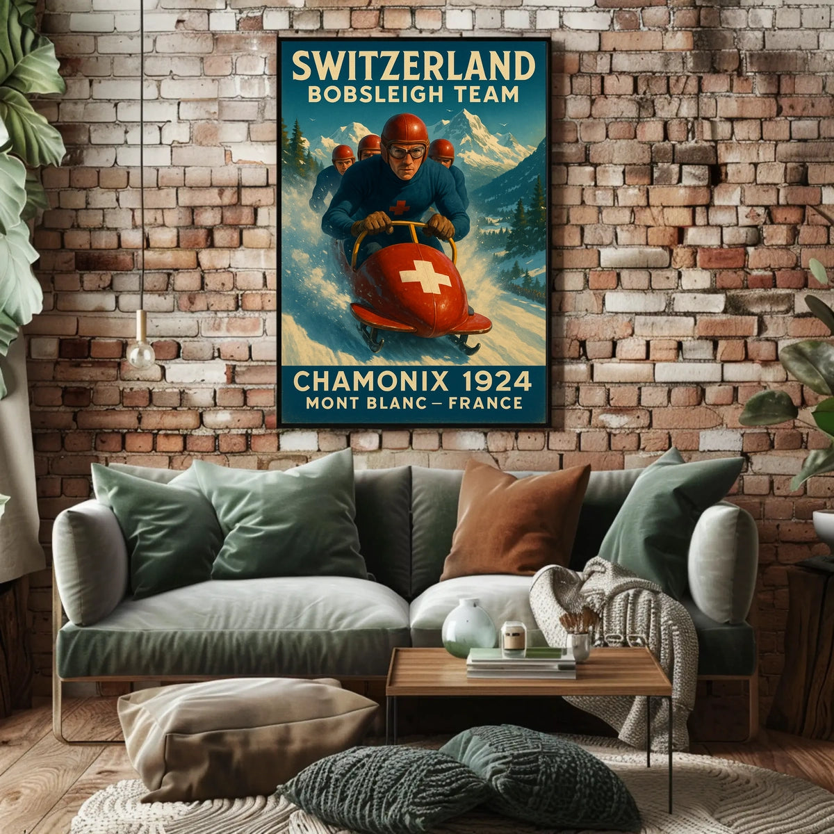 Switzerland Bobsleigh Team Chamonix Poster