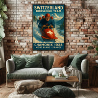 Switzerland Bobsleigh Team Chamonix Poster