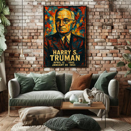 Harry S. Truman 33rd President of the United States Glitch Hop Art Poster