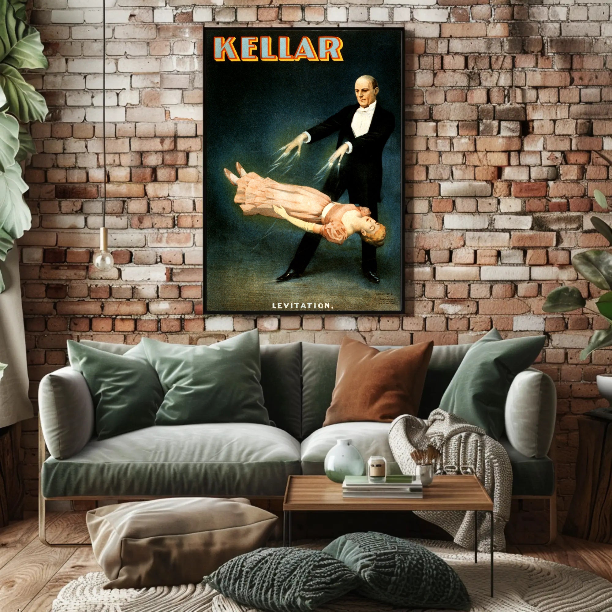 Kellar Classic Levitation Magic Show Vintage Artistic Poster