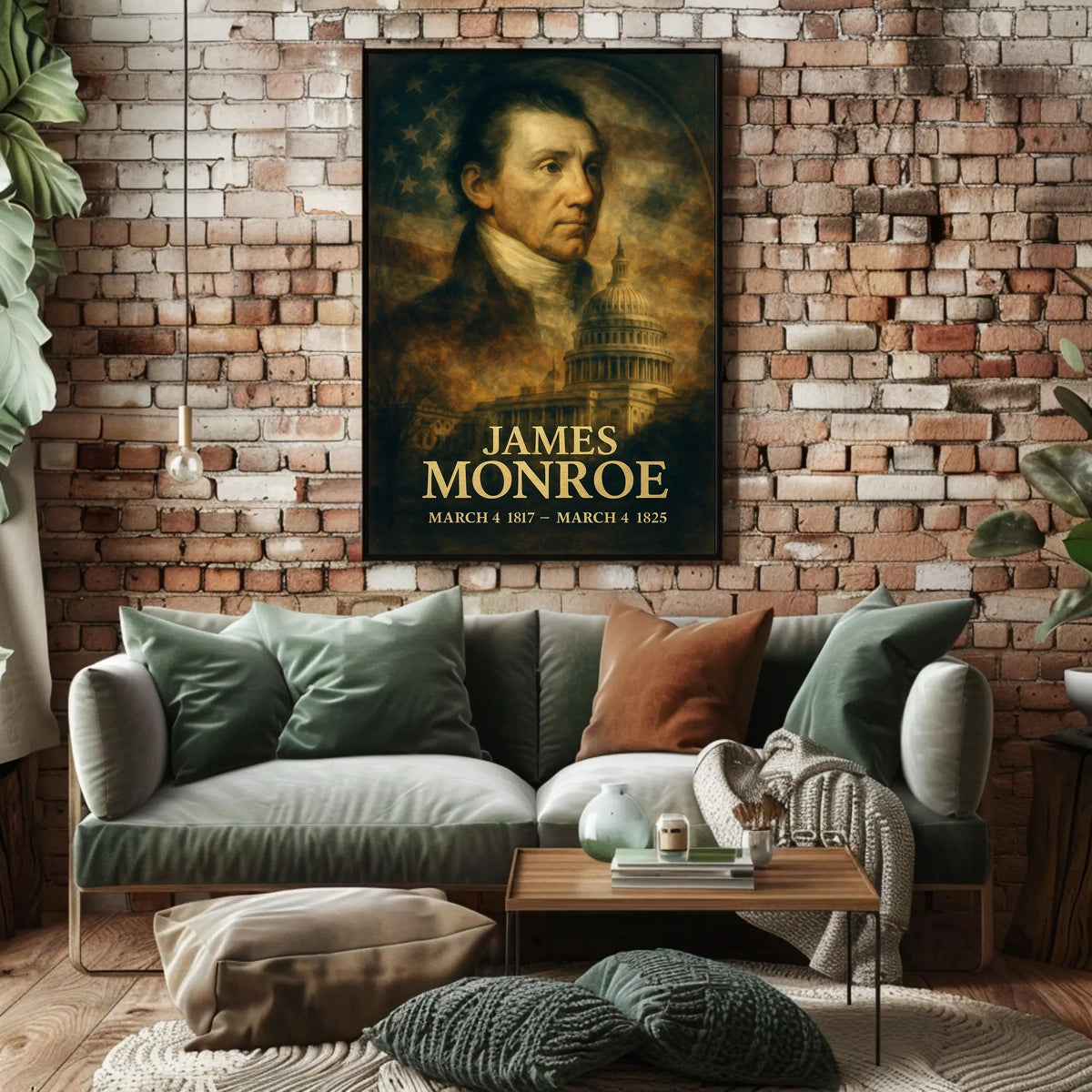 James Monroe 5th President of the United States Double Exposure Poster