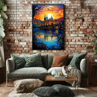 Sunset Over The Cityscape Poster