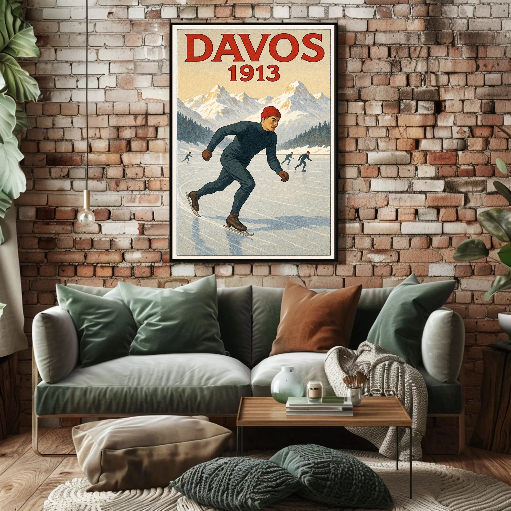 Davos 1913 Winter Sports Poster PosterGoat