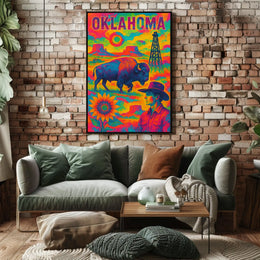 Oklahoma A Vibrant Tribute Poster