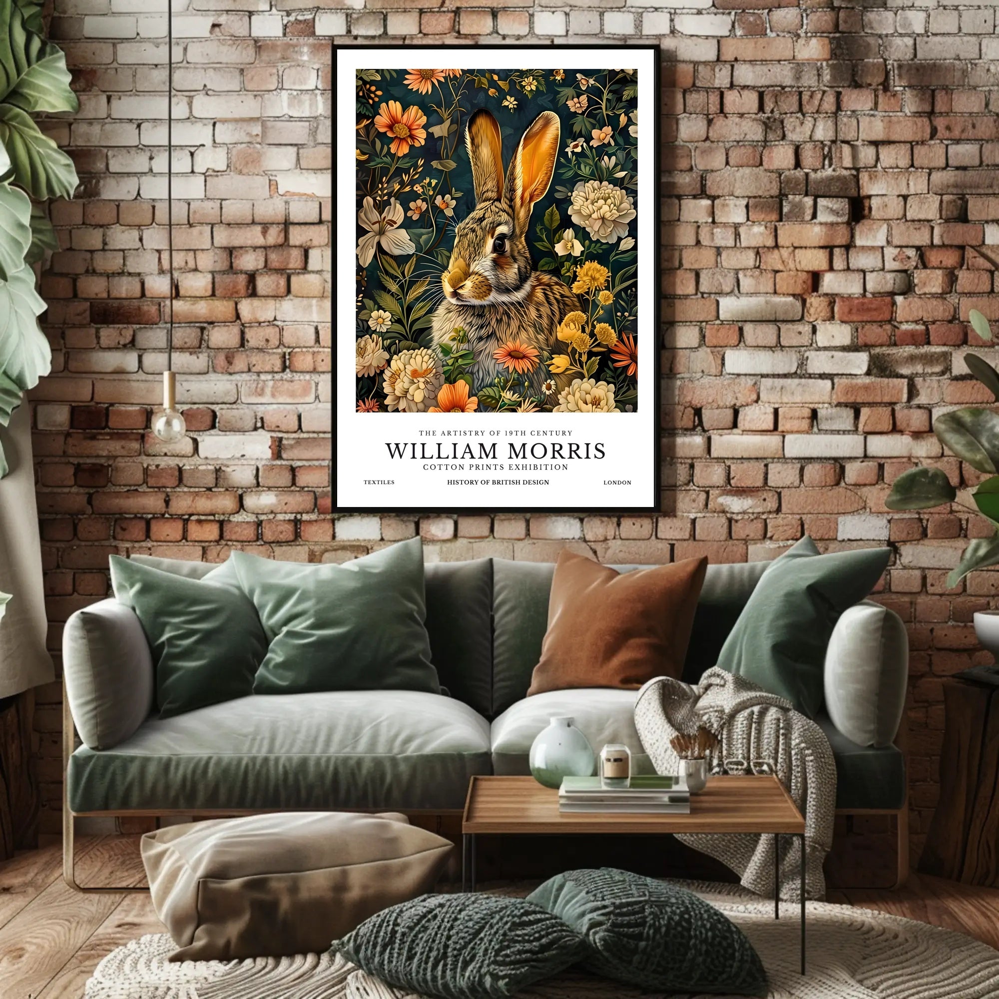 Elegant Rabbit Design Celebrates British Cultural Heritage Poster
