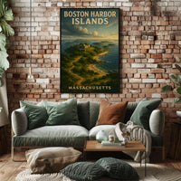 Boston Harbor Islands Vintage Nautical Map Collector Poster