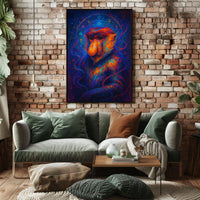 Cosmic Baboon Portrait Poster