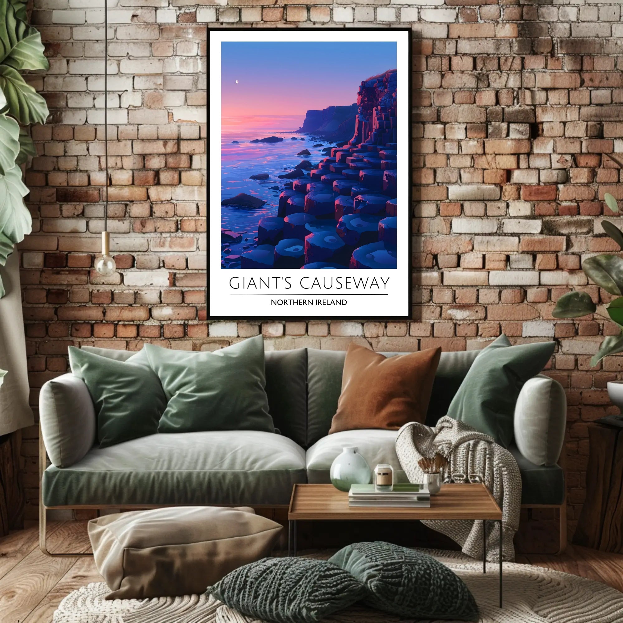 Giant's Causeway Sunset Modern Art Travel Poster