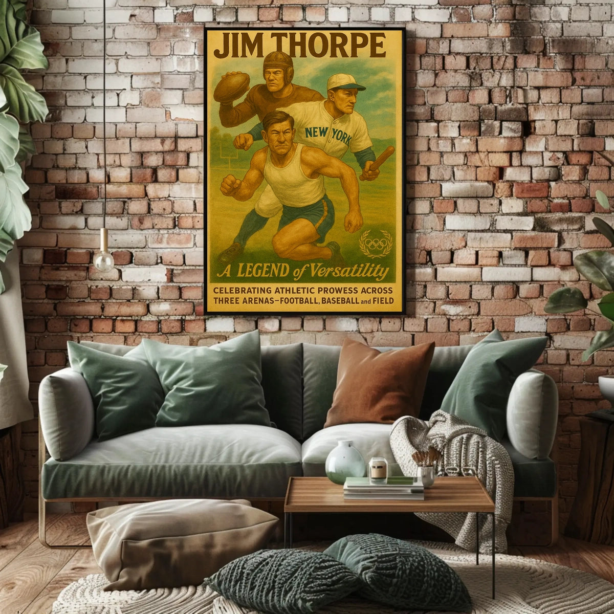 Athlete Versatility Football Baseball Track Poster