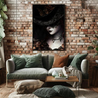 Mysterious Woman in Baroque Elegance Artistic Poster PosterGoat