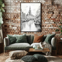 Amsterdam Canal Sketch Poster