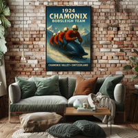 1924 Chamonix Bobsleigh Team Poster