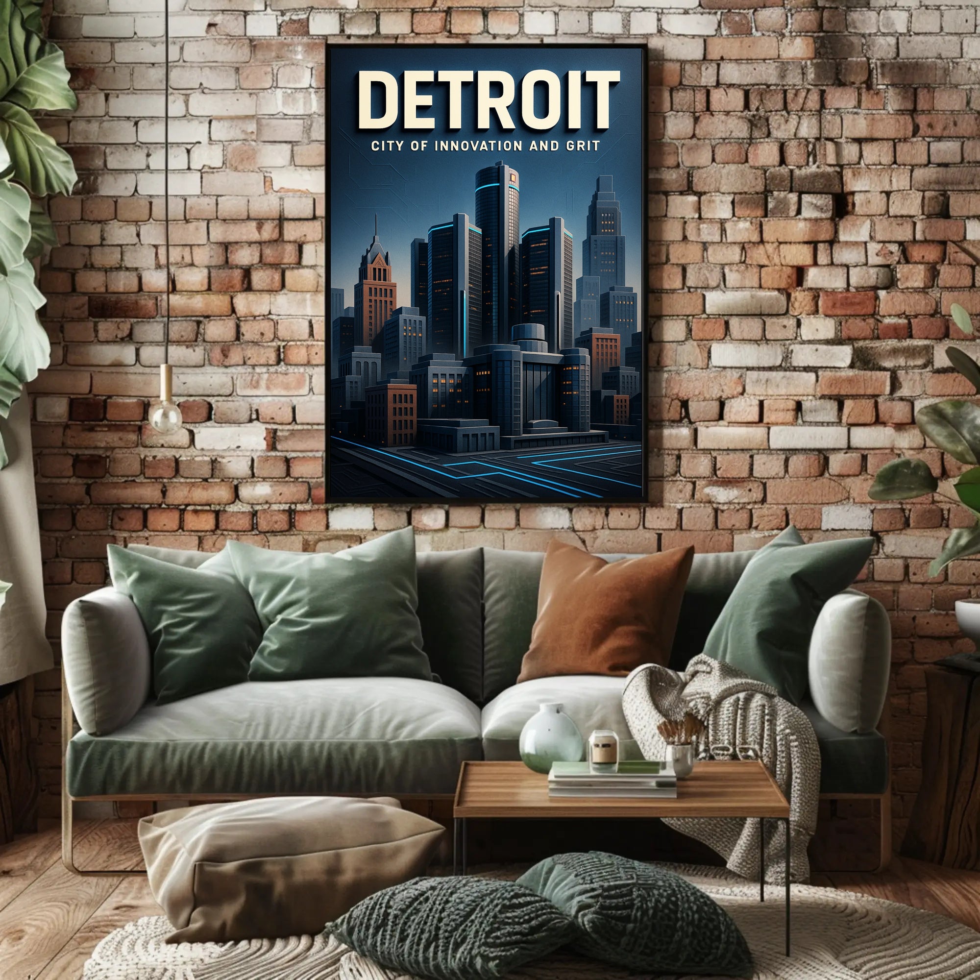 Detroit City of Innovation and Grit Poster PosterGoat