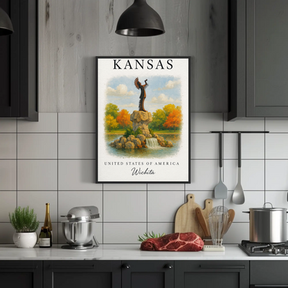 Kansas, Wichita Signature Series Vintage Travel Poster