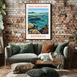 Great Barrier Reef: Vibrant Marine Life and Coral Formations Poster
