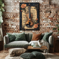 Violin and Roses Artistic Poster