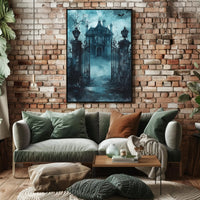 Haunted Manor At Dusk Poster