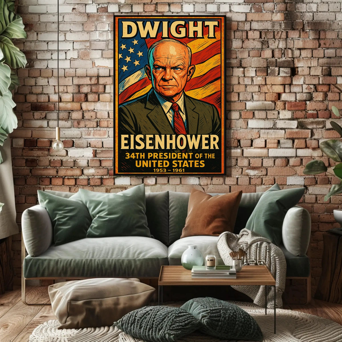 Dwight D Eisenhower 34th President Poster Vintage Wall Art