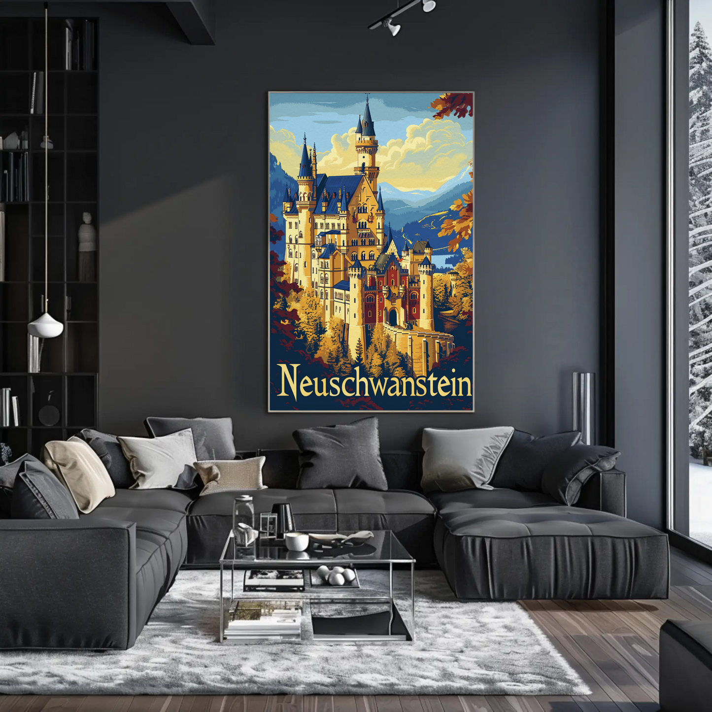 Neuschwanstein Castle Bavaria Forest Travel Poster