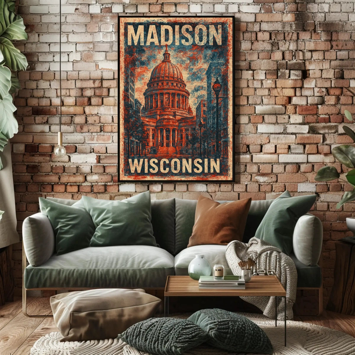 Madison Capitol Vintage Travel Poster