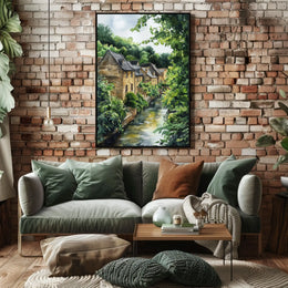 Luxembourg Grund District Riverside Scene Classic Poster