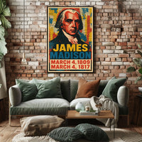 James Madison 4th President of the United States Street Art Mashup Poster