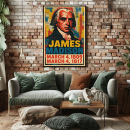 James Madison 4th President of the United States Street Art Mashup Poster