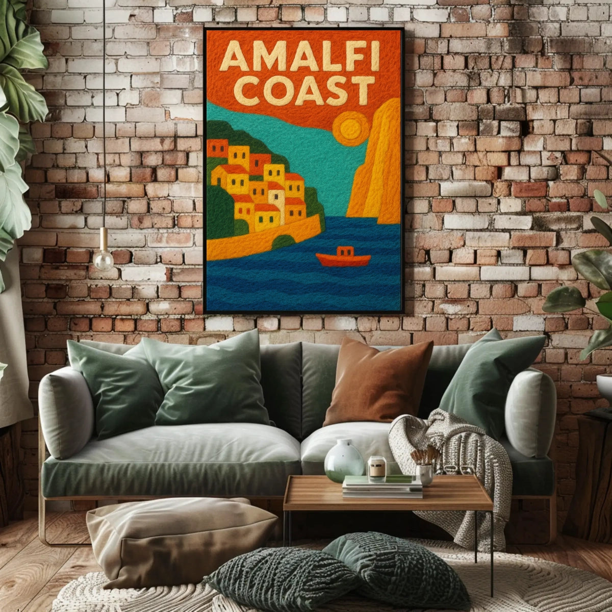 Amalfi Coast Poster Wall Art Scenic Travel Print Collectible