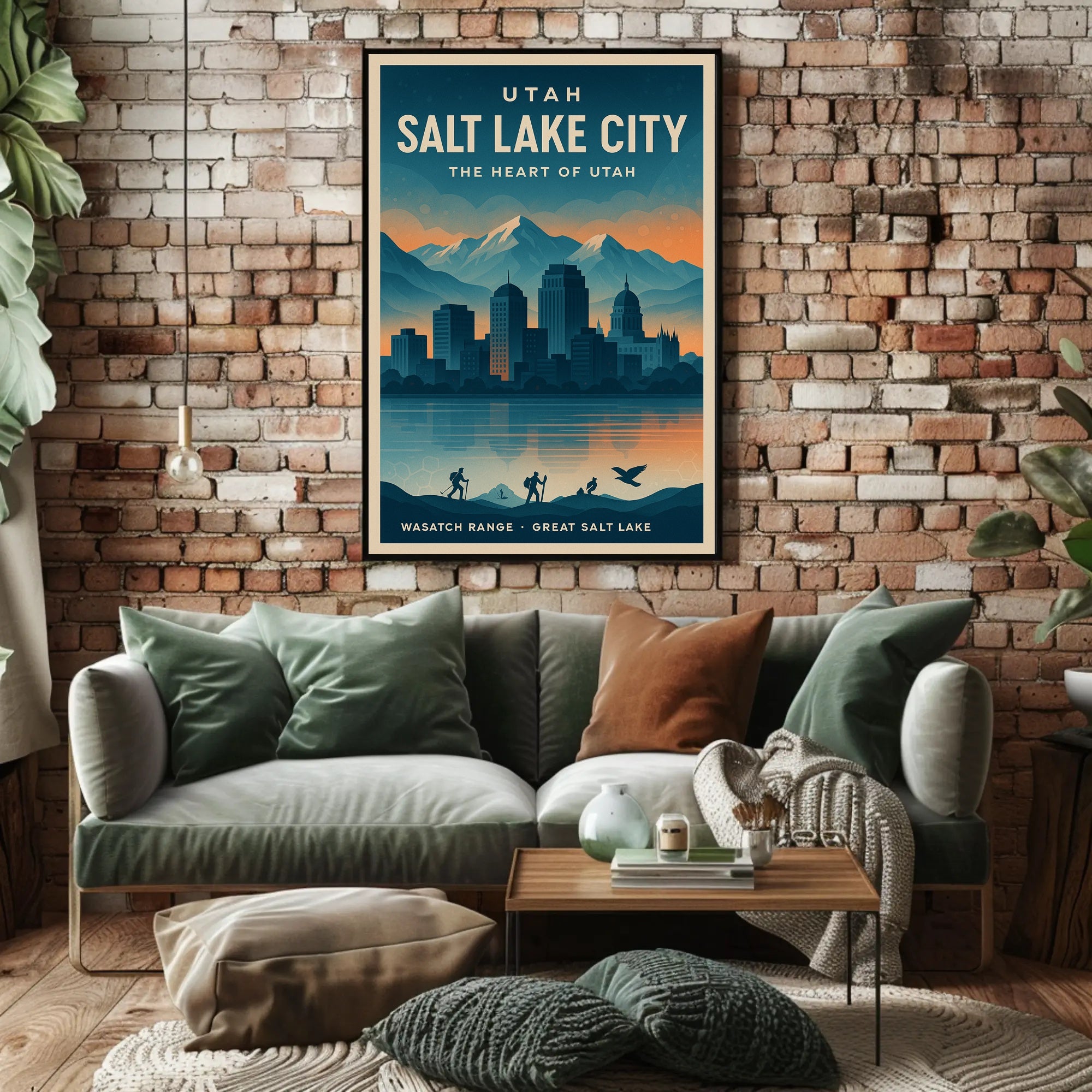 Salt Lake City Travel Poster Vintage Wall Art Print