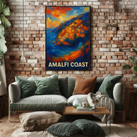 Amalfi Coast Vibrant Escape Poster Wall Art Decor Prints