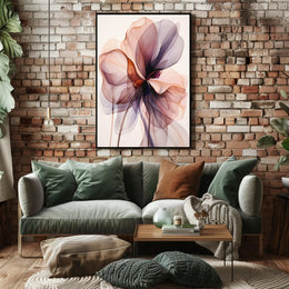 Stylized Floral Abstract Art Print - Abstract, Artistic, or Pop Culture Poster