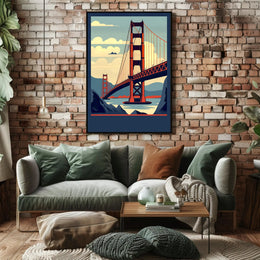 Iconic Bridge Illustration Poster