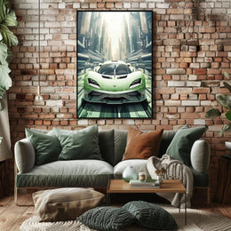 Futuristic Car in Advanced Urban Setting Sci-Fi Poster