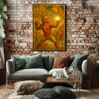 Mystical Deer Football Fantasy Art Poster