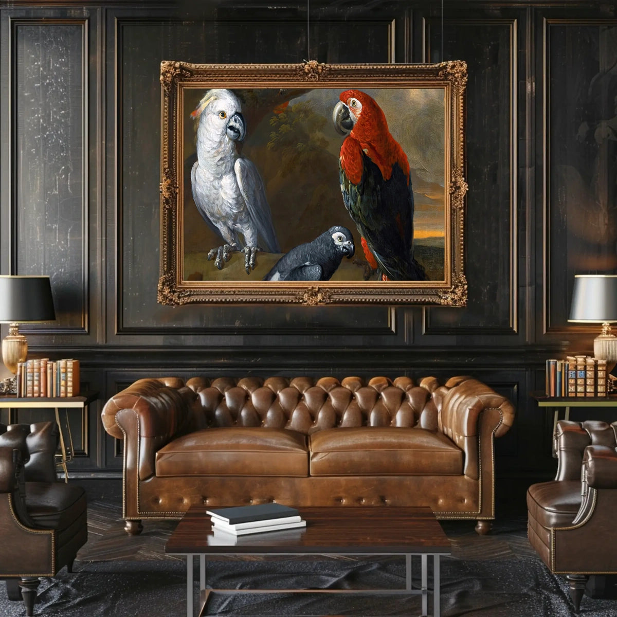 Exotic Parrots in Jungle Wildlife Animal Poster