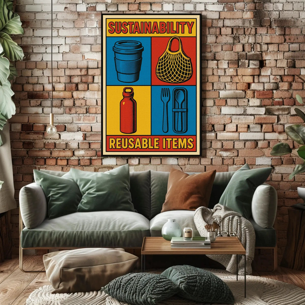 Sustainability Reusable Items Poster