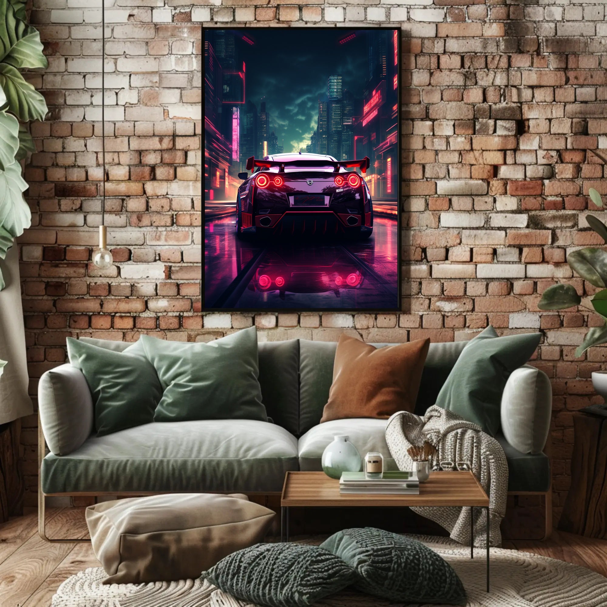 Neon Night Drive Poster PosterGoat