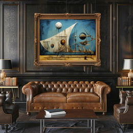 Surreal Dreamscape with Celestial Elements Abstract or Artistic Poster